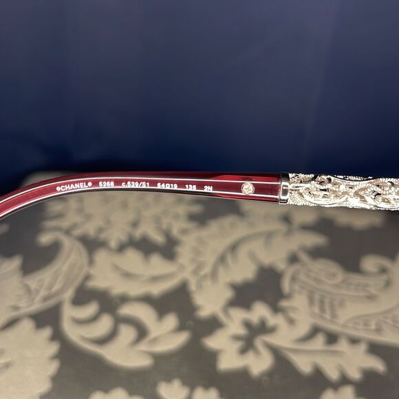 Chanel Bijoux Butterfly Interlocking CC Burgundy Gradient Sunglasses 55 mm - Picture 6 of 7